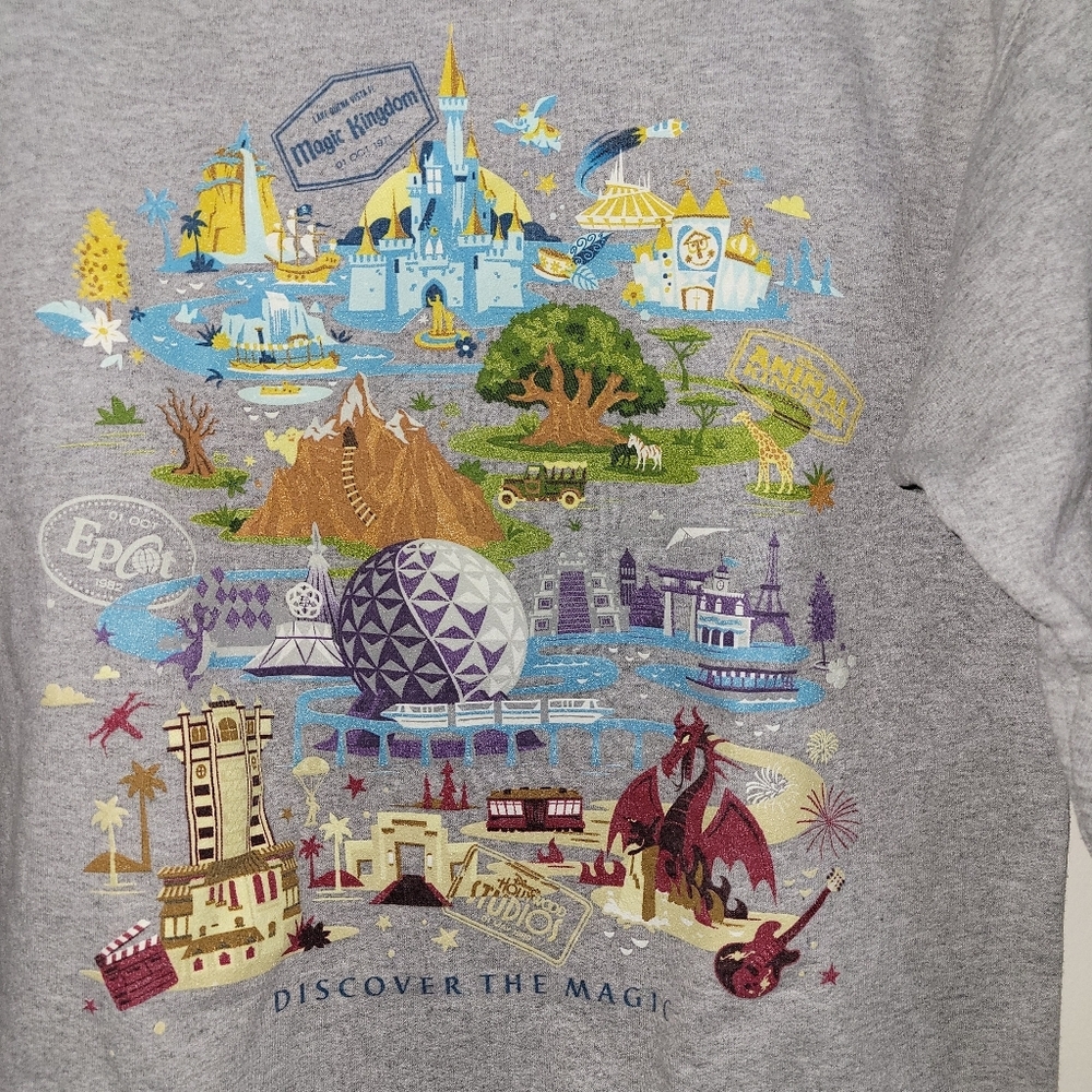 Disney Parks Women's Gray Long Sleeved Crewneck Sweater, Size M - Picture 3 of 7
